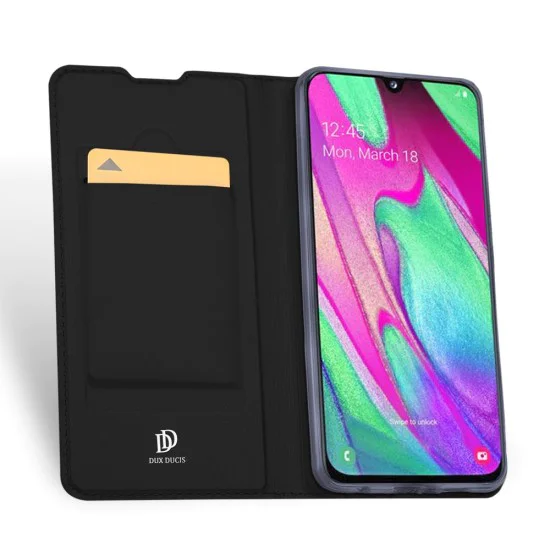 Dux Ducis Skin Pro series для Samsung Galaxy A40 / A40 EE A405 - Черный - чехол-книжка с магнитом и стендом / подставкой (кожаный чехол-книжка, leather book wallet case cover stand) Dux Ducis Skin Pro series для Samsung Galaxy A40 / A40 EE A405 - Черный - чехол-книжка с магнитом и стендом / подставкой (кожаный чехол-книжка, leather book wallet case cover stand)