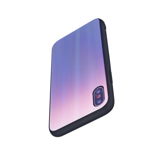 Aurora Glass Back Case для Huawei Y7 (2019) - Коричневый / Чёрный - накладка / бампер из силикона и стекла (крышка чехол, TPU back cover, bumper shell)