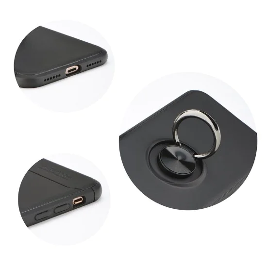 Forcell Ring Case priekš Huawei Honor 20 Pro - Melns - silikona aizmugures apvalks ar gredzenu Forcell Ring Case priekš Huawei Honor 20 Pro - Melns - silikona aizmugures apvalks ar gredzenu