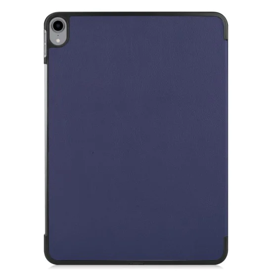 Tri-fold Stand PU Smart Auto Wake/Sleep Leather Case priekš Apple iPad Pro 11 (2018) / Air 4 (2020) / Air 5 (2022) - Tumši Zils - sāniski atverams maciņš ar stendu Tri-fold Stand PU Smart Auto Wake/Sleep Leather Case priekš Apple iPad Pro 11 (2018) / Air 4 (2020) / Air 5 (2022) - Tumši Zils - sāniski atverams maciņš ar stendu