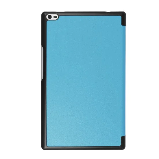 Tri-fold Stand PU Smart Auto Wake/Sleep Leather Case priekš Lenovo Tab 4 8.0 TB-8504 - Gaiši Zils - sāniski atverams maciņš ar stendu Tri-fold Stand PU Smart Auto Wake/Sleep Leather Case priekš Lenovo Tab 4 8.0 TB-8504 - Gaiši Zils - sāniski atverams maciņš ar stendu