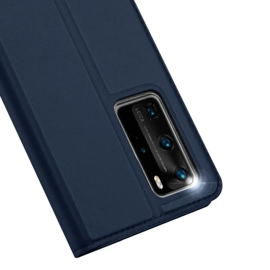 Dux Ducis Skin Pro series priekš Huawei P40 Pro - Tumši Zils - sāniski atverams maciņš ar magnētu un stendu (ādas maks, grāmatiņa, leather book wallet case cover stand) Dux Ducis Skin Pro series priekš Huawei P40 Pro - Tumši Zils - sāniski atverams maciņš ar magnētu un stendu (ādas maks, grāmatiņa, leather book wallet case cover stand)