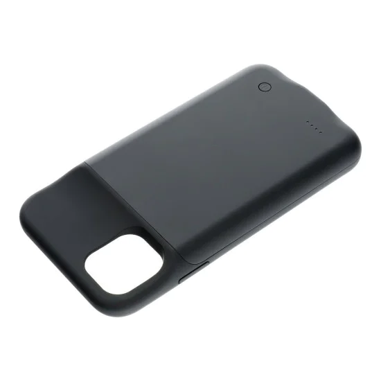 Powerbank 4500mAh Back Case priekš Apple iPhone 11 Pro Max - Melns - silikona / plastikāta aizmugures apvalks / bampers-vāciņš ar Iebūvētu akumulatoru Powerbank 4500mAh Back Case priekš Apple iPhone 11 Pro Max - Melns - silikona / plastikāta aizmugures apvalks / bampers-vāciņš ar Iebūvētu akumulatoru