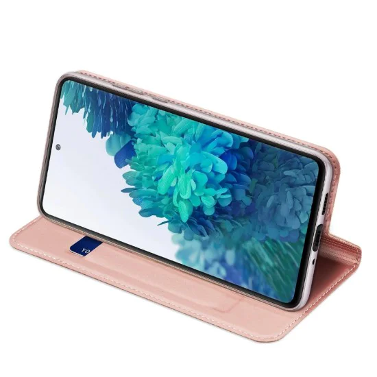Dux Ducis Skin Pro series priekš Samsung Galaxy S20 FE G780 - Rozā Zelts - sāniski atverams maciņš ar magnētu un stendu Dux Ducis Skin Pro series priekš Samsung Galaxy S20 FE G780 - Rozā Zelts - sāniski atverams maciņš ar magnētu un stendu