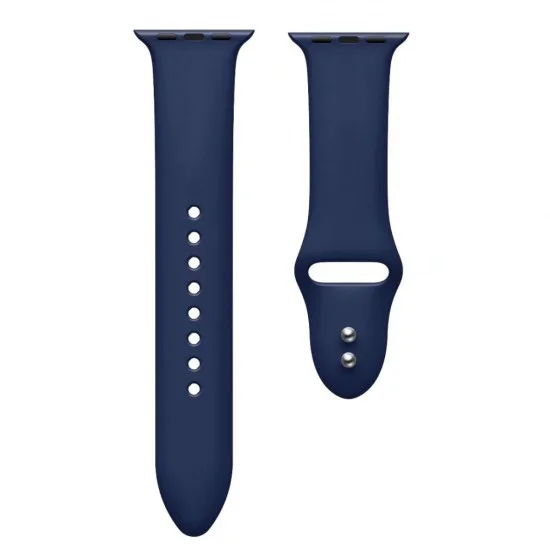 Dual Pin Buckle Silicone Watch Strap priekš Apple Watch 38 / 40 / 41 mm - Zils - silikona siksniņa priekš pulksteņiem ar divām saspraudēm Dual Pin Buckle Silicone Watch Strap priekš Apple Watch 38 / 40 / 41 mm - Zils - silikona siksniņa priekš pulksteņiem ar divām saspraudēm