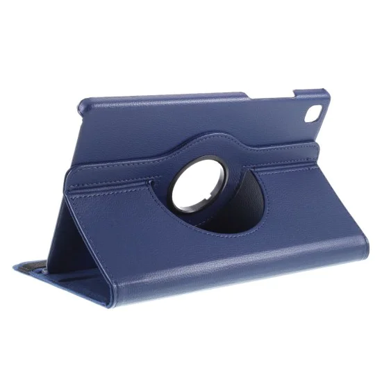 360 Rotary Litchi Skin Leather Cover w/ Stand priekš Samsung Galaxy Tab A7 T500 / T505 - Tumši Zils - sāniski atverams maciņš ar stendu 360 Rotary Litchi Skin Leather Cover w/ Stand priekš Samsung Galaxy Tab A7 T500 / T505 - Tumši Zils - sāniski atverams maciņš ar stendu