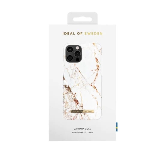 iDeal of Sweden Fashion CA16 Back Case priekš Apple iPhone 12 / 12 Pro - Carrara Gold - plastikāta aizmugures apvalks ar iebūvētu metālisku plāksni / bampers-vāciņš iDeal of Sweden Fashion CA16 Back Case priekš Apple iPhone 12 / 12 Pro - Carrara Gold - plastikāta aizmugures apvalks ar iebūvētu metālisku plāksni / bampers-vāciņš