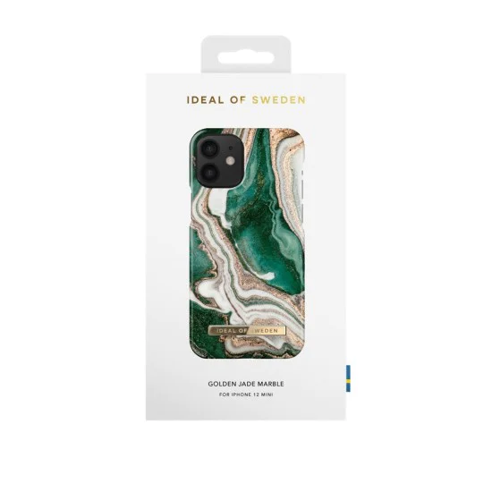 iDeal of Sweden Fashion AW18 Back Case для Apple iPhone 12 mini - Golden Jade Marble - пластиковый чехол-накладка с встроенной металической пластиной / бампер-крышка iDeal of Sweden Fashion AW18 Back Case для Apple iPhone 12 mini - Golden Jade Marble - пластиковый чехол-накладка с встроенной металической пластиной / бампер-крышка