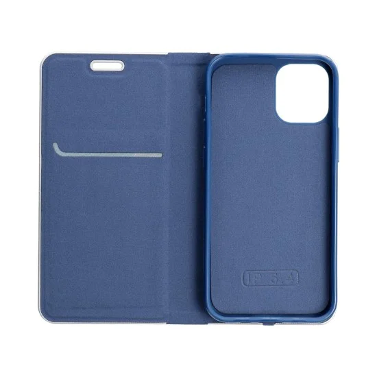 Luna Carbon Book Case priekš Xiaomi Redmi Note 10 / Note 10S - Zils - sāniski atverams maciņš ar stendu / grāmatveida maks Luna Carbon Book Case priekš Xiaomi Redmi Note 10 / Note 10S - Zils - sāniski atverams maciņš ar stendu / grāmatveida maks