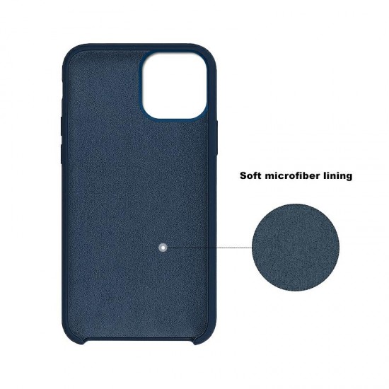 Forcell Silicone Case (Microfiber Soft Touch) для Apple iPhone 12 Pro Max - Тёмно Синий - матовая силиконовая накладка / бампер-крышка
