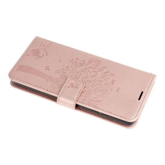 Forcell Mezzo Book Case priekš Samsung Galaxy A72 A725 - Rozā Zelts / Koks - sāniski atverams maciņš ar stendu un auklu / grāmatveida maks Forcell Mezzo Book Case priekš Samsung Galaxy A72 A725 - Rozā Zelts / Koks - sāniski atverams maciņš ar stendu un auklu / grāmatveida maks