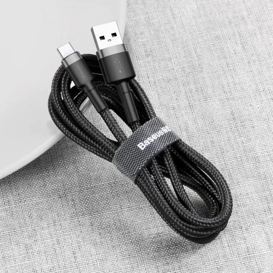 Baseus 2M Cafule 2A USB to Type-C cable - Чёрный - USB-C дата кабель / провод для зарядки Baseus 2M Cafule 2A USB to Type-C cable - Чёрный - USB-C дата кабель / провод для зарядки