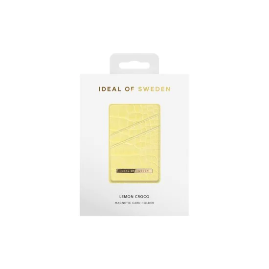 iDeal of Sweden Atelier SS21 Magnetic Card Holder - Lemon Croco - mākslīgās ādas kredītkaršu turētājs ar magnētu iDeal of Sweden Atelier SS21 Magnetic Card Holder - Lemon Croco - mākslīgās ādas kredītkaršu turētājs ar magnētu