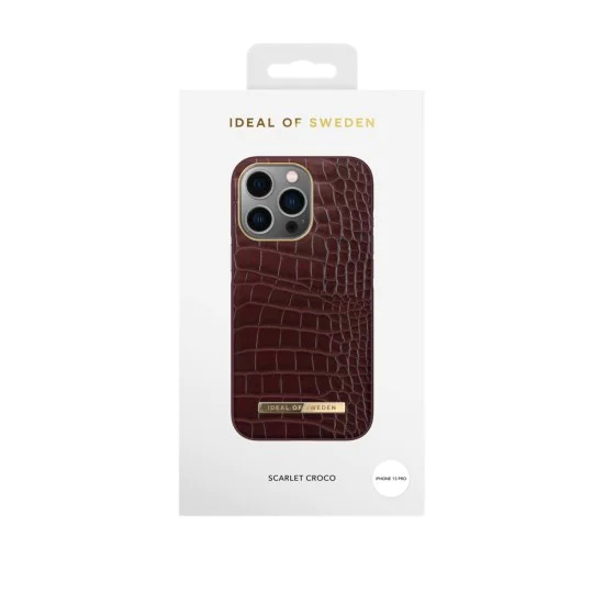iDeal of Sweden Atelier AW21 Back Case priekš Apple iPhone 13 Pro - Scarlet Croco - mākslīgās ādas aizmugures apvalks ar iebūvētu metālisku plāksni / bampers-vāciņš iDeal of Sweden Atelier AW21 Back Case priekš Apple iPhone 13 Pro - Scarlet Croco - mākslīgās ādas aizmugures apvalks ar iebūvētu metālisku plāksni / bampers-vāciņš
