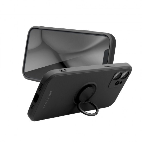 RoarKorea Amber Ring Back Case для Apple iPhone 13 Pro - Чёрный - силиконовая накладка с кольцом / бампер-крышка