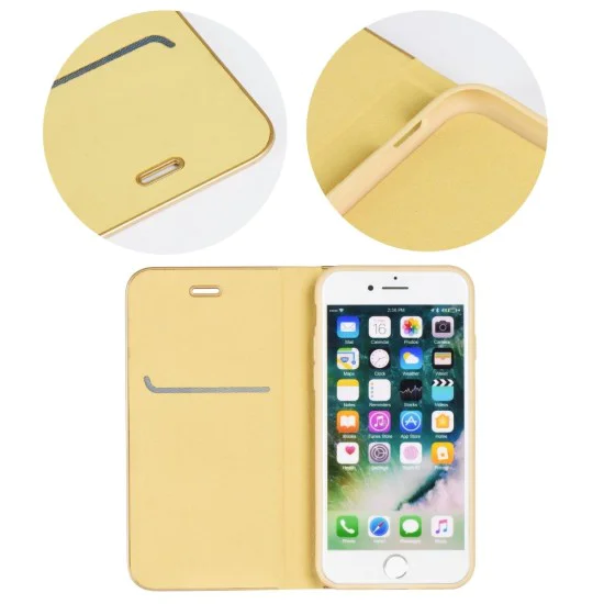 Luna Book Gold Case priekš Samsung Galaxy A03s A037G - Zelts - sāniski atverams maciņš ar magnētu un stendu Luna Book Gold Case priekš Samsung Galaxy A03s A037G - Zelts - sāniski atverams maciņš ar magnētu un stendu