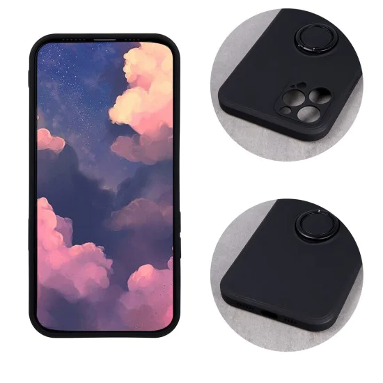 Finger Grip Back Case priekš Xiaomi Redmi 9T / Poco M3 - Melns - silikona aizmugures apvalks ar gredzenu / bampers-vāciņš Finger Grip Back Case priekš Xiaomi Redmi 9T / Poco M3 - Melns - silikona aizmugures apvalks ar gredzenu / bampers-vāciņš
