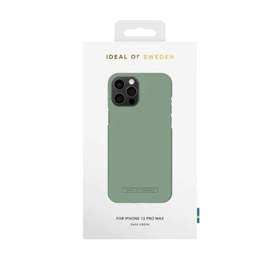 iDeal of Sweden Seamless SS22 Back Case priekš Apple iPhone 12 Pro Max - Sage Green - ciets silikona aizmugures apvalks ar iebūvētu metālisku plāksni / bampers-vāciņš iDeal of Sweden Seamless SS22 Back Case priekš Apple iPhone 12 Pro Max - Sage Green - ciets silikona aizmugures apvalks ar iebūvētu metālisku plāksni / bampers-vāciņš