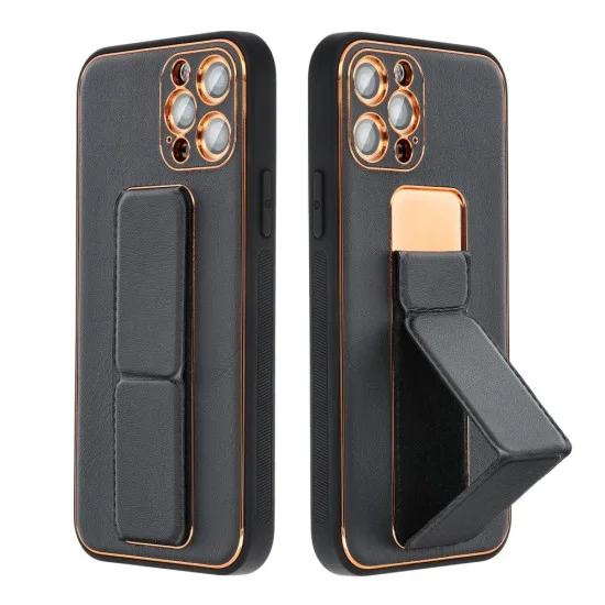 Forcell Leather Back Case with Kickstand для Samsung Galaxy A52 A525 / A52 5G A526 / A52s A528 - Чёрный - чехол-накладка из искусственной кожи со стендом / подставкой / бампер-крышка Forcell Leather Back Case with Kickstand для Samsung Galaxy A52 A525 / A52 5G A526 / A52s A528 - Чёрный - чехол-накладка из искусственной кожи со стендом / подставкой / бампер-крышка