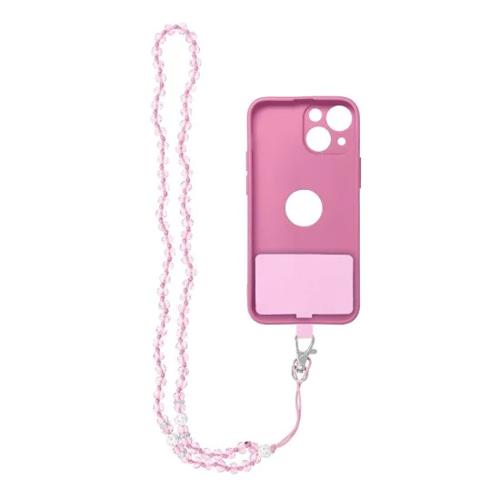 Crystal Diamond Pendant for the Phone / lenght 74cm - Розовый - Лента на шею из пластмасовых бусинок Crystal Diamond Pendant for the Phone / lenght 74cm - Розовый - Лента на шею из пластмасовых бусинок