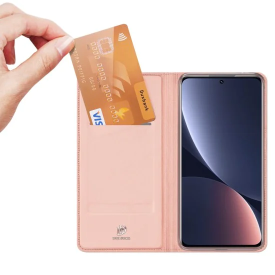Dux Ducis Skin Pro series для Xiaomi 12 / 12X - Розовое Золото - чехол-книжка с магнитом и стендом / подставкой Dux Ducis Skin Pro series для Xiaomi 12 / 12X - Розовое Золото - чехол-книжка с магнитом и стендом / подставкой