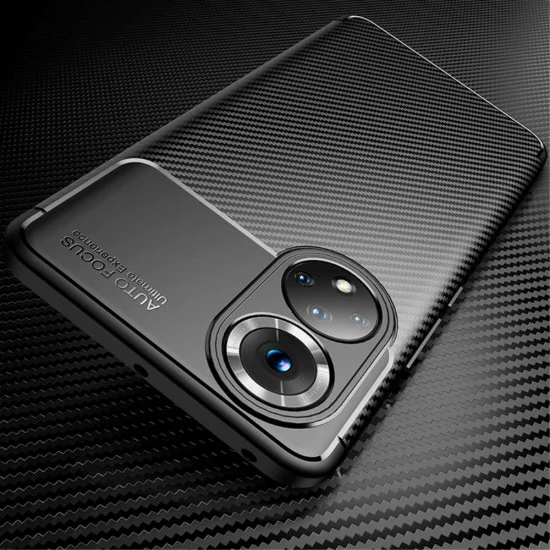 Beetle Series Carbon Fiber TPU Protection Phone Cover для Huawei Nova 9 / Honor 50 - Чёрный - противоударная силиконовая накладка / бампер-крышка Beetle Series Carbon Fiber TPU Protection Phone Cover для Huawei Nova 9 / Honor 50 - Чёрный - противоударная силиконовая накладка / бампер-крышка