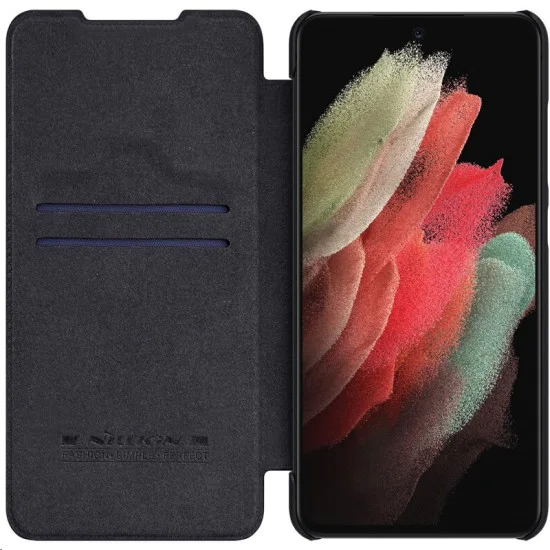 NILLKIN Qin Series Card Holder Leather Flip Case priekš Xiaomi Redmi 10 - Melns - sāniski atverams maciņš NILLKIN Qin Series Card Holder Leather Flip Case priekš Xiaomi Redmi 10 - Melns - sāniski atverams maciņš