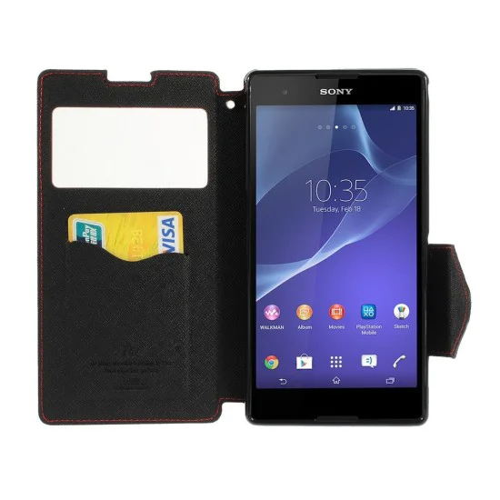 RoarKorea Fancy Diary View Sony Xperia T2 Ultra D5303 / D5322 - Красный - чехол-книжка с окошком и стендом / подставкой (кожаный чехол книжка, leather book wallet case cover stand) RoarKorea Fancy Diary View Sony Xperia T2 Ultra D5303 / D5322 - Красный - чехол-книжка с окошком и стендом / подставкой (кожаный чехол книжка, leather book wallet case cover stand)