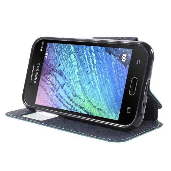 RoarKorea Fancy Diary View Samsung Galaxy J1 Ace J110 - Голубой - чехол-книжка с окошком и стендом / подставкой (кожаный чехол книжка, leather book wallet case cover stand) RoarKorea Fancy Diary View Samsung Galaxy J1 Ace J110 - Голубой - чехол-книжка с окошком и стендом / подставкой (кожаный чехол книжка, leather book wallet case cover stand)