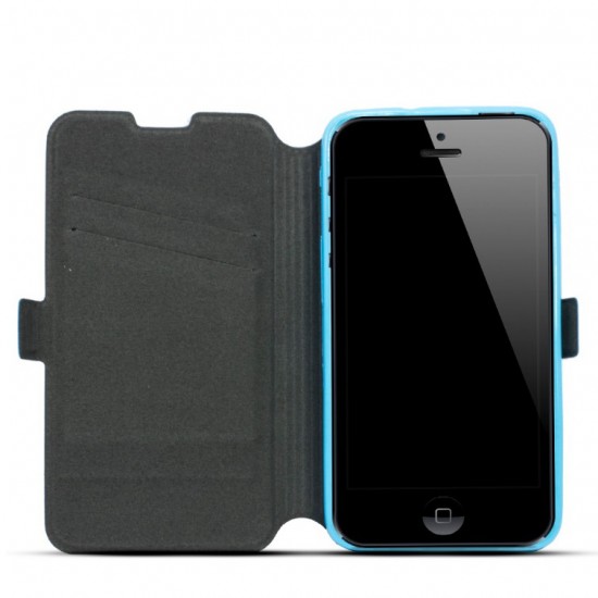 Telone Super Slim Samsung Galaxy Trend 2 Lite G318 - Zils - sāniski atverams maciņš ar stendu (ādas maks, grāmatiņa, leather book wallet case cover stand)