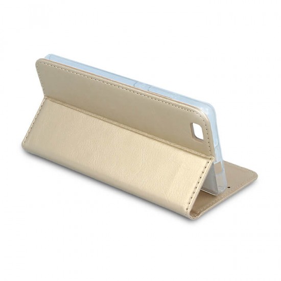 GreenGo Smart Modus Magnet book case для Huawei Y5 II (Y5 2) / Y6 II (Y6 2) Compact - Золотой - чехол-книжка со стендом / подставкой (кожаный чехол книжка, leather book wallet case cover stand)