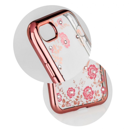 Forcell Diamond Case priekš Nokia 6 - Rozā Zelts - silikona aizmugures apvalks ar attēlu (bampers, vāciņš, ultra slim TPU silicone case cover, bumper)