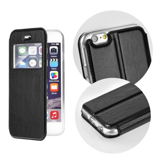 Magnet View Case для Xiaomi Redmi Note 5A - Чёрный - чехол-книжка с окошком и стендом / подставкой (кожаный чехол книжка, leather book wallet case cover stand)