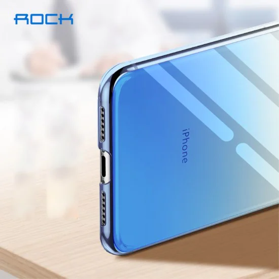 ROCK Aluminum Alloy Patch Gradient Color PC Hard Case priekš Apple iPhone XS Max - Zils - plastikāta aizmugures apvalks (bampers, vāciņš, slim PC case cover, bumper) ROCK Aluminum Alloy Patch Gradient Color PC Hard Case priekš Apple iPhone XS Max - Zils - plastikāta aizmugures apvalks (bampers, vāciņš, slim PC case cover, bumper)