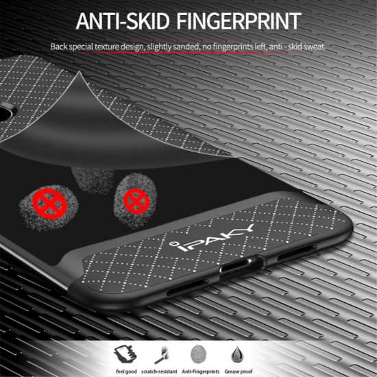 IPAKY 2-Piece PC Frame and TPU Phone Case priekš Xiaomi Mi 8 - Melns - silikona ar plastikas rāmi aizmugures apvalks (bampers, vāciņš, TPU silicone cover, bumper shell)