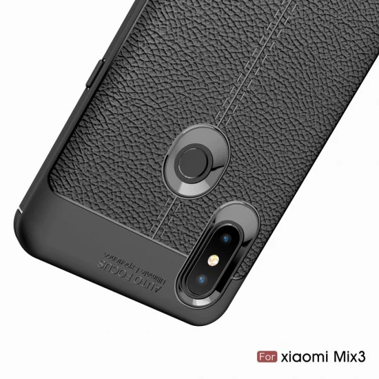 Litchi Skin PU Leather Coated TPU Mobile Phone Case priekš Xiaomi Mi Mix 3 - Melns - ādas imitācijas triecienizturīgs silikona aizmugures apvalks (maciņš, bampers, vāciņš, slim cover, bumper, back case) Litchi Skin PU Leather Coated TPU Mobile Phone Case priekš Xiaomi Mi Mix 3 - Melns - ādas imitācijas triecienizturīgs silikona aizmugures apvalks (maciņš, bampers, vāciņš, slim cover, bumper, back case)
