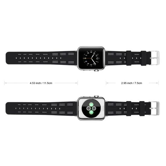 Soft Silicon Adjustable Watch Band priekš Apple Watch 42 / 44 / 45 mm / Ultra 49 mm - Melns - silikona siksniņas (jostas) priekš pulksteņiem Soft Silicon Adjustable Watch Band priekš Apple Watch 42 / 44 / 45 mm / Ultra 49 mm - Melns - silikona siksniņas (jostas) priekš pulksteņiem