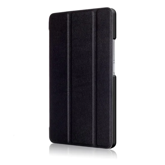 Tri-fold Stand PU Smart Auto Wake/Sleep Leather Case priekš Lenovo Tab 4 8.0 TB-8504 - Melns - sāniski atverams maciņš ar stendu Tri-fold Stand PU Smart Auto Wake/Sleep Leather Case priekš Lenovo Tab 4 8.0 TB-8504 - Melns - sāniski atverams maciņš ar stendu