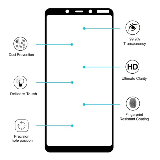 HAT PRINCE Full Glue Full Size Tempered Glass Screen Protective Film priekš Nokia 3.1 Plus (2018) - Melns - Ekrāna Aizsargstikls / Bruņota Stikla Aizsargplēve (Full screen size curved) HAT PRINCE Full Glue Full Size Tempered Glass Screen Protective Film priekš Nokia 3.1 Plus (2018) - Melns - Ekrāna Aizsargstikls / Bruņota Stikla Aizsargplēve (Full screen size curved)
