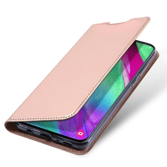 Dux Ducis Skin Pro series priekš Samsung Galaxy A40 / A40 EE A405 - Rozā Zelts - sāniski atverams maciņš ar magnētu un stendu (ādas maks, grāmatiņa, leather book wallet case cover stand) Dux Ducis Skin Pro series priekš Samsung Galaxy A40 / A40 EE A405 - Rozā Zelts - sāniski atverams maciņš ar magnētu un stendu (ādas maks, grāmatiņa, leather book wallet case cover stand)