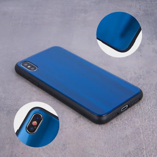 Aurora Glass Back Case priekš Apple iPhone XR - Tumši Zils - silikona un stikla aizmugures apvalks (bampers, vāciņš, TPU back cover, bumper shell) Aurora Glass Back Case priekš Apple iPhone XR - Tumši Zils - silikona un stikla aizmugures apvalks (bampers, vāciņš, TPU back cover, bumper shell)