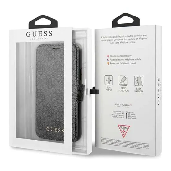 Guess 4G series GUFLBKSN654GG для Apple iPhone 11 Pro Max - Тёмно Серый - чехол-книжка со стендом / подставкой Guess 4G series GUFLBKSN654GG для Apple iPhone 11 Pro Max - Тёмно Серый - чехол-книжка со стендом / подставкой
