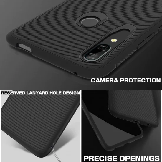 Twill Texture Silicone Mobile Phone Cover Shell priekš Huawei P Smart Z / Honor 9X - Melns - triecienizturīgs silikona aizmugures apvalks (bampers, vāciņš, slim TPU silicone case shell cover, bumper) Twill Texture Silicone Mobile Phone Cover Shell priekš Huawei P Smart Z / Honor 9X - Melns - triecienizturīgs silikona aizmugures apvalks (bampers, vāciņš, slim TPU silicone case shell cover, bumper)