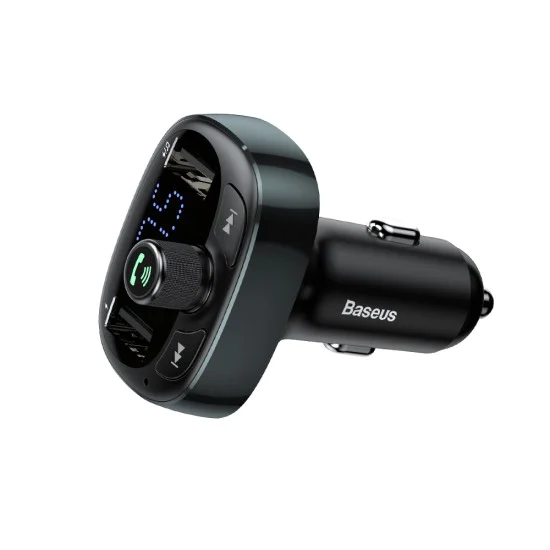 Baseus S-09 Car Kit HandsFree FM Transmitter ar Bluetooth V4.2 EDR 12/24V 2xUSB 3.4A - Melns - USB FM Transmitteris un auto lādētājs, MP3 Audio atskaņotājs, automašinas bezvadu brīvroku sistēma Baseus S-09 Car Kit HandsFree FM Transmitter ar Bluetooth V4.2 EDR 12/24V 2xUSB 3.4A - Melns - USB FM Transmitteris un auto lādētājs, MP3 Audio atskaņotājs, automašinas bezvadu brīvroku sistēma