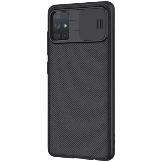 Nillkin CamShield Slide Camera Back Hard Case Cover priekš Samsung Galaxy A71 A715 - Melns - plastikas aizmugures apvalks / bampers ar kameras aizsargmehānismu Nillkin CamShield Slide Camera Back Hard Case Cover priekš Samsung Galaxy A71 A715 - Melns - plastikas aizmugures apvalks / bampers ar kameras aizsargmehānismu
