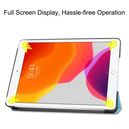 Tri-fold Stand PU Smart Auto Wake/Sleep Leather Case для Apple iPad 10.2 (2019 / 2020 / 2021) - Голубой - чехол-книжка со стендом / подставкой Tri-fold Stand PU Smart Auto Wake/Sleep Leather Case для Apple iPad 10.2 (2019 / 2020 / 2021) - Голубой - чехол-книжка со стендом / подставкой