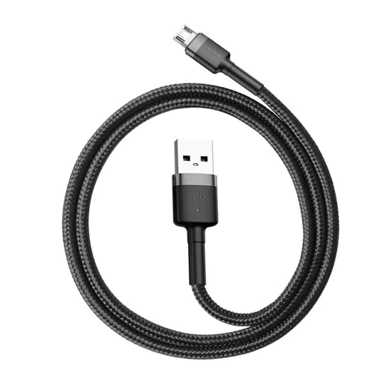 Baseus 0.5M Cafule 2.4A USB to Micro USB cable - Melns - microUSB lādēšanas un datu kabelis / vads Baseus 0.5M Cafule 2.4A USB to Micro USB cable - Melns - microUSB lādēšanas un datu kabelis / vads
