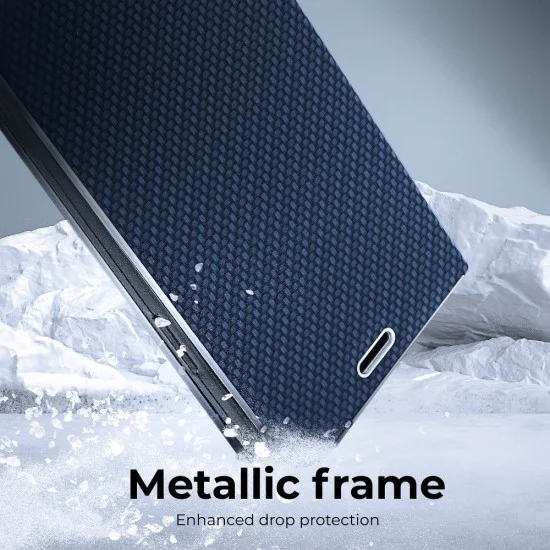 Luna Carbon Book Case priekš Samsung Galaxy A72 A725 - Zils - sāniski atverams maciņš ar stendu / grāmatveida maks Luna Carbon Book Case priekš Samsung Galaxy A72 A725 - Zils - sāniski atverams maciņš ar stendu / grāmatveida maks
