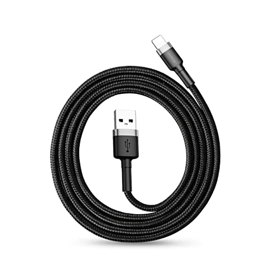 Baseus 0.5M Cafule 2.4A USB to Lightning cable - Чёрный / Серый - Apple iPhone / iPad дата кабель / провод для зарядки Baseus 0.5M Cafule 2.4A USB to Lightning cable - Чёрный / Серый - Apple iPhone / iPad дата кабель / провод для зарядки