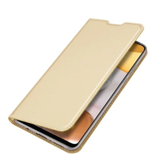 Dux Ducis Skin Pro series priekš Samsung Galaxy A22 5G A226 - Zelts - sāniski atverams maciņš ar magnētu un stendu Dux Ducis Skin Pro series priekš Samsung Galaxy A22 5G A226 - Zelts - sāniski atverams maciņš ar magnētu un stendu